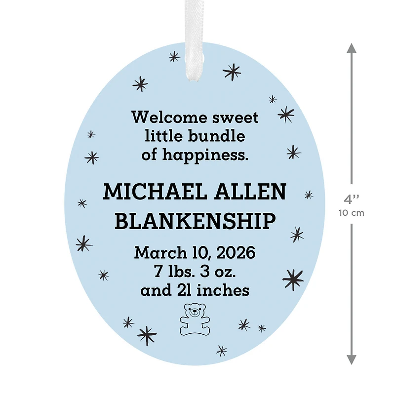 Vertical Oval Metal Personalized Ornament, Custom Text for only USD 17.99 | Hallmark