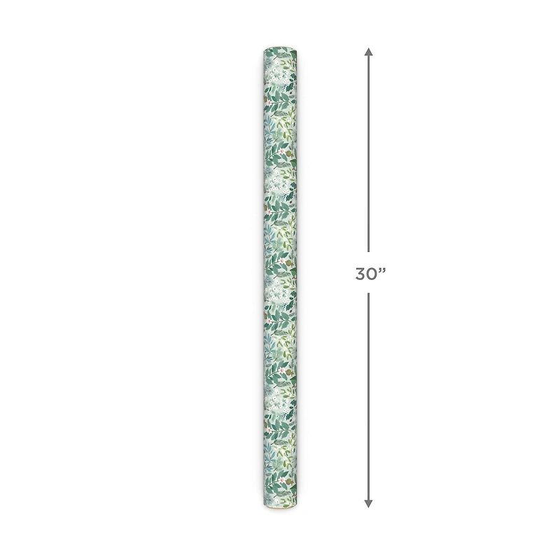 Floral on Blue/Happy Holidays Reversible Wrapping Paper Roll, 30 sq. ft. for only USD 4.99 | Hallmark