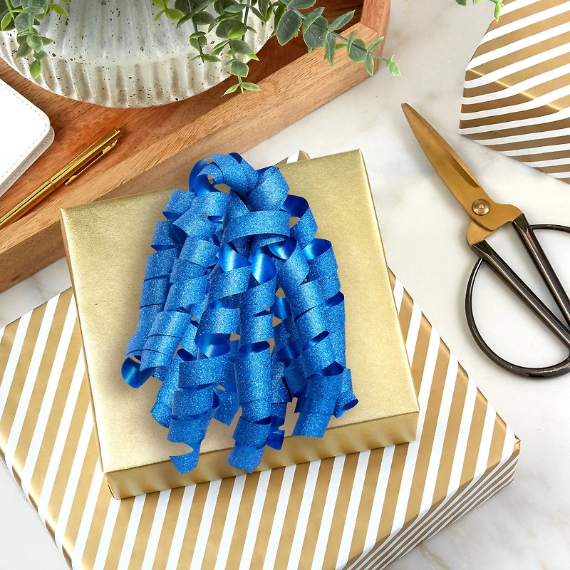 6.5" Sparkling Blue Curly Ribbon Gift Bow for only USD 1.99 | Hallmark