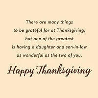 Grateful for the Two of You Thanksgiving Card for Daughter and Son-in-Law for only USD 2.99 | Hallmark