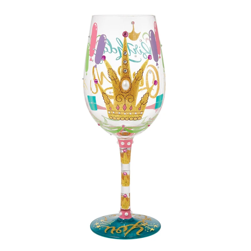 Lolita Birthday Queen Handpainted Wine Glass, 15 oz. for only USD 34.99 | Hallmark