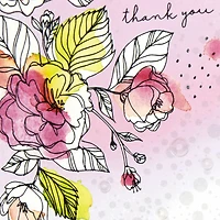 Watercolor Flowers and Sequins Blank Thank You Card for only USD 4.59 | Hallmark