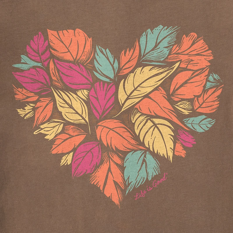 Life Is Good Women’s Heart of Fall Leaves Brown Long Sleeve V-Neck T-Shirt for only USD 34.50 | Hallmark