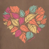 Life Is Good Women’s Heart of Fall Leaves Brown Long Sleeve V-Neck T-Shirt for only USD 34.50 | Hallmark