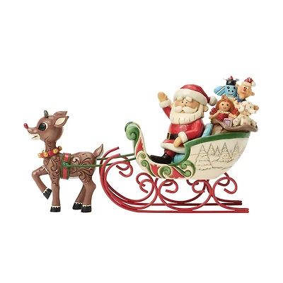 Jim Shore Rudolph Pulling Santa in Sleigh Figurine, 5" for only USD 84.99 | Hallmark