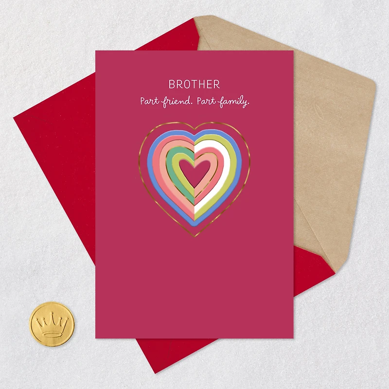 Part Friend, Part Family and Always Loved Valentine's Day Card for Brother for only USD 3.99 | Hallmark