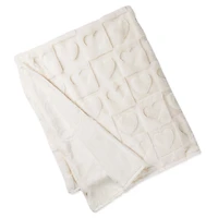 Cream Heart Pattern Plush Throw Blanket, 50x60 for only USD 22.99 | Hallmark