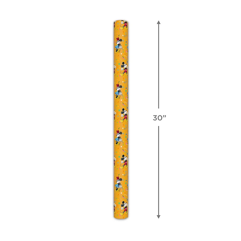 Disney Mickey and Minnie on Yellow Wrapping Paper Roll, 17.5 sq. ft. for only USD 4.99 | Hallmark