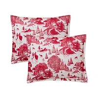 Red Holiday Toile Comforter Set With Shams and Pillow for only USD 89.99-99.99 | Hallmark