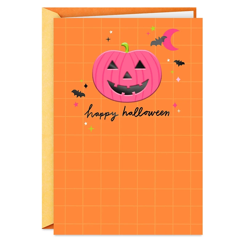 Pink Jack-O'-Lantern and Moon Halloween Card for only USD 2.99 | Hallmark