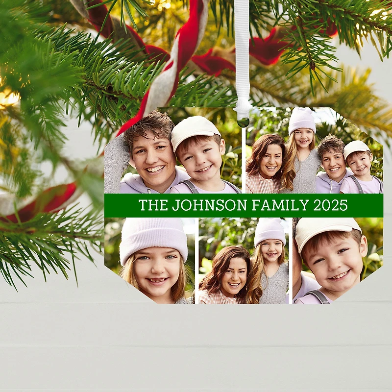 Five-Photo Metal Personalized Ornament, Custom Photo and Text for only USD 17.99 | Hallmark