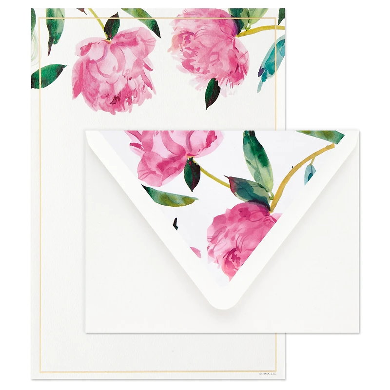 Pink Peonies Stationery Set, Box of 20 for only USD 14.99 | Hallmark