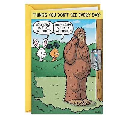 Bigfoot Pay Phone Funny Birthday Card for only USD 3.99 | Hallmark