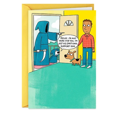 Grim Reaper and His Emotional Support Dog Funny Birthday Card for only USD 4.49 | Hallmark