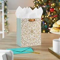 9.6" Snowflake Mandala Medium Holiday Gift Bag for only USD 3.49 | Hallmark