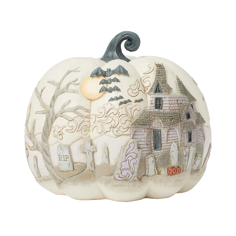 Jim Shore Pumpkin With Graveyard Scene Halloween Figurine, 7.8" H for only USD 74.99 | Hallmark