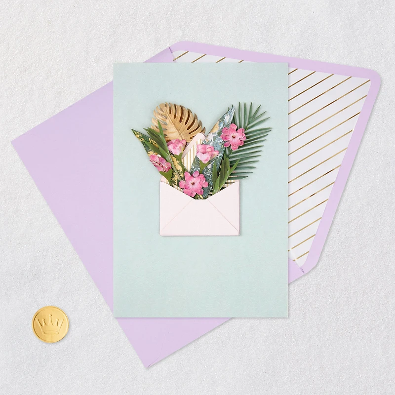 Tropical Leaves and Purple Flowers Blank Card for only USD 8.59 | Hallmark
