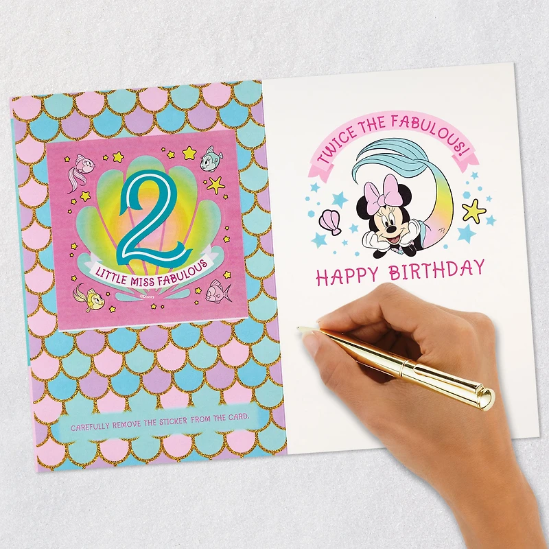 Disney Minnie Mouse You're Twice the Fun 2nd Birthday Card With Sticker for only USD 3.99 | Hallmark
