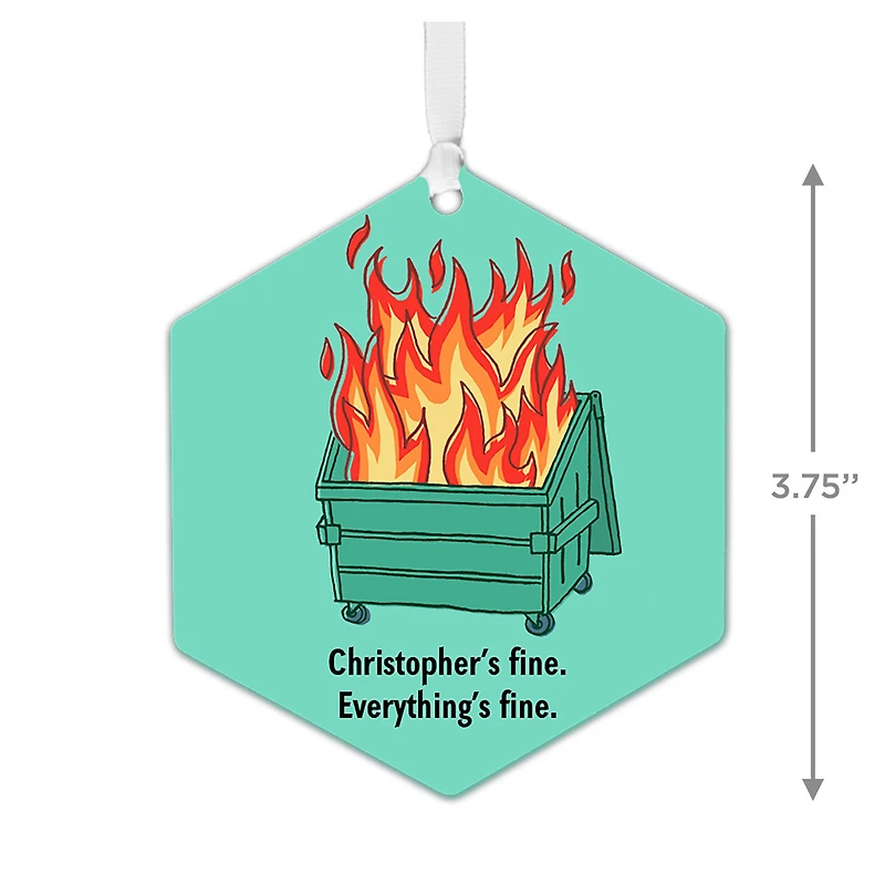 Dumpster Fire Metal Personalized Ornament, Custom Text for only USD 17.99 | Hallmark