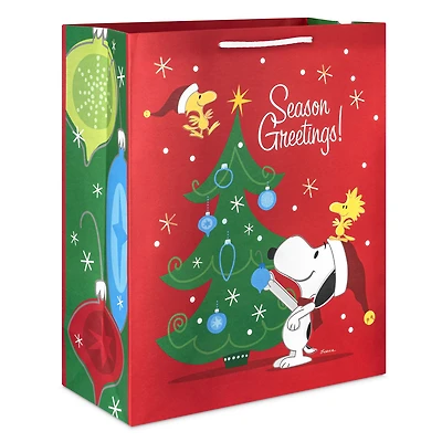 15.5" Peanuts® Snoopy and Woodstock on Red Extra-Large Christmas Gift Bag for only USD 4.99 | Hallmark
