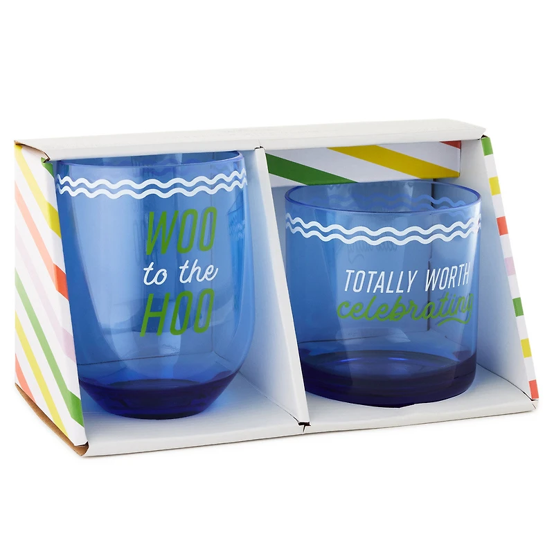 Woo Hoo Worth Celebrating Drinking Glasses, Set of 2 for only USD 34.99 | Hallmark