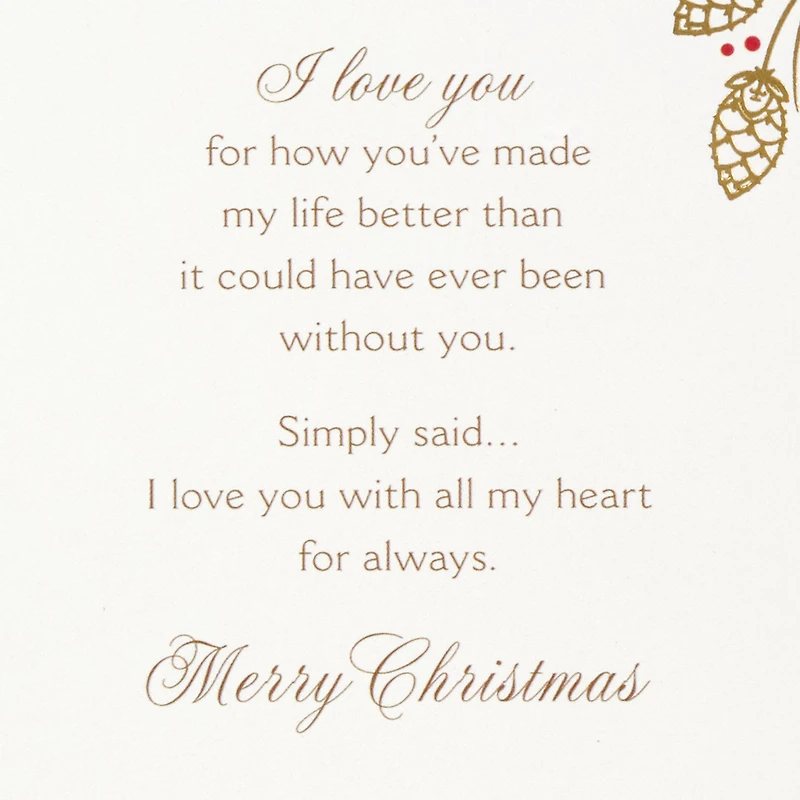 I Love You With All My Heart Christmas Card for Wife for only USD 8.99 | Hallmark