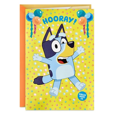 Bluey Hooray Musical Pop-Up Birthday Card for Kids With Light for only USD 9.99 | Hallmark