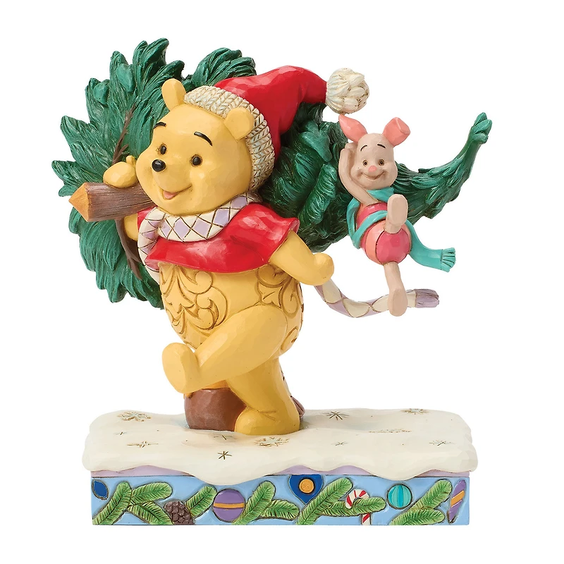 Jim Shore Disney Winnie the Pooh With Christmas Tree Figurine, 6.22" for only USD 69.99 | Hallmark
