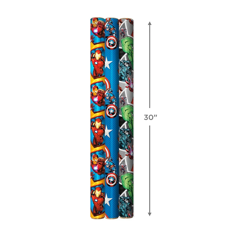 Marvel Avengers 3-Pack Wrapping Paper Roll Bundle, 60 sq. ft. total for only USD 16.99 | Hallmark