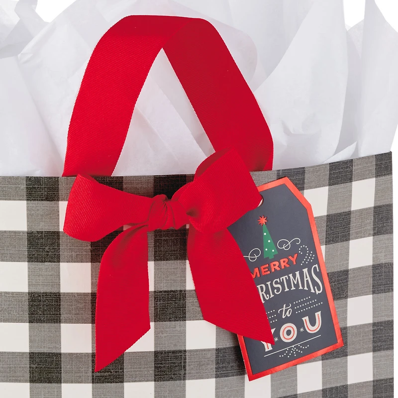 15.5" Buffalo Check Extra-Large Christmas Gift Bag With Tissue Paper for only USD 8.99 | Hallmark