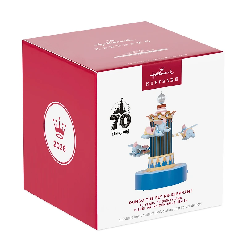 Disney Parks Memories 70 Years of Disneyland Dumbo the Flying Elephant Musical Ornament With Light and Motion for only USD 69.99 | Hallmark