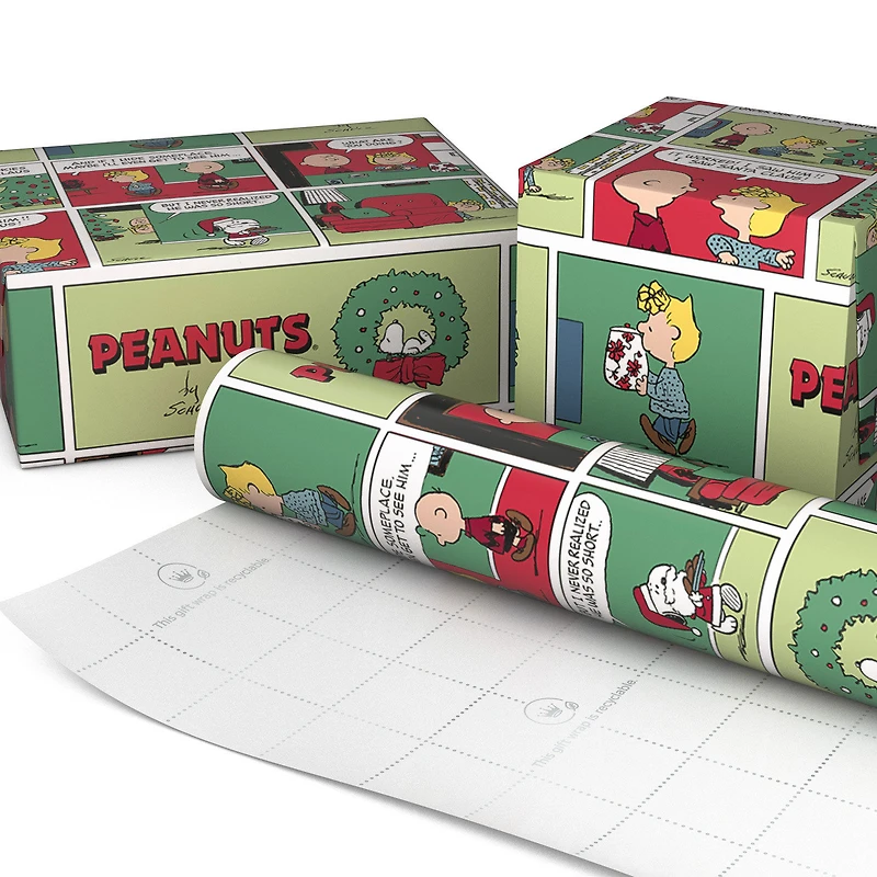 Peanuts® Classic Comics Jumbo Christmas Wrapping Paper Roll, 70 sq. ft. for only USD 9.99 | Hallmark
