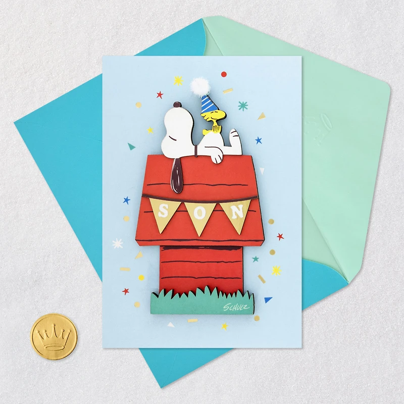 Peanuts® Snoopy Laid-Back Day for a Much Loved Son Birthday Card for only USD 6.99 | Hallmark