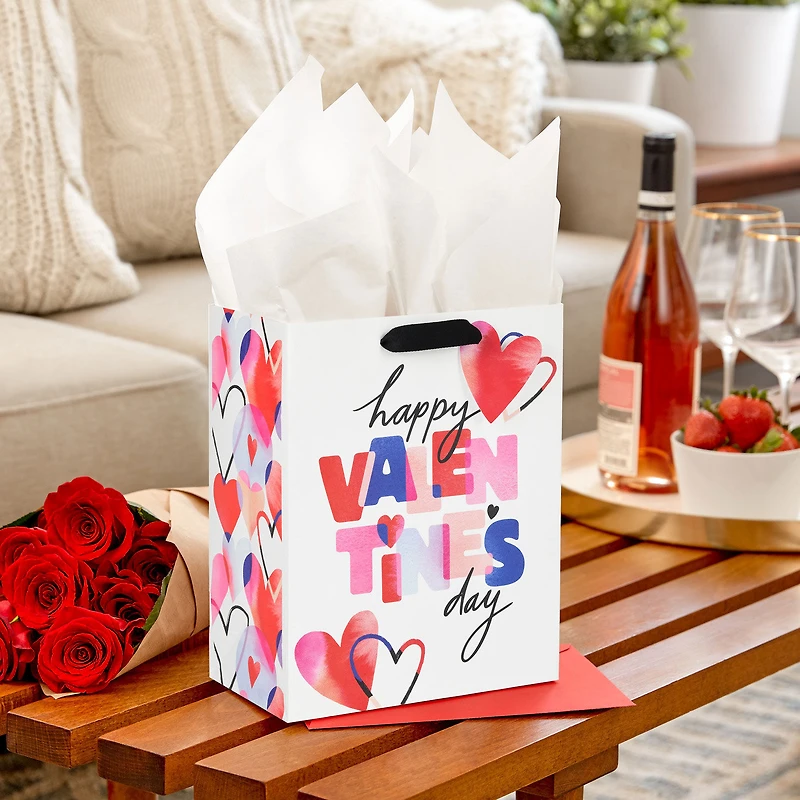 9.6" Happy Valentine's Day on White Medium Gift Bag for only USD 3.49 | Hallmark