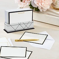 Black and Gold Blank Flat Note Cards in Caddy, Pack of 40 for only USD 14.99 | Hallmark