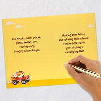 Cake and Construction Worker Animals in Trucks 4th Birthday Card for only USD 5.59 | Hallmark