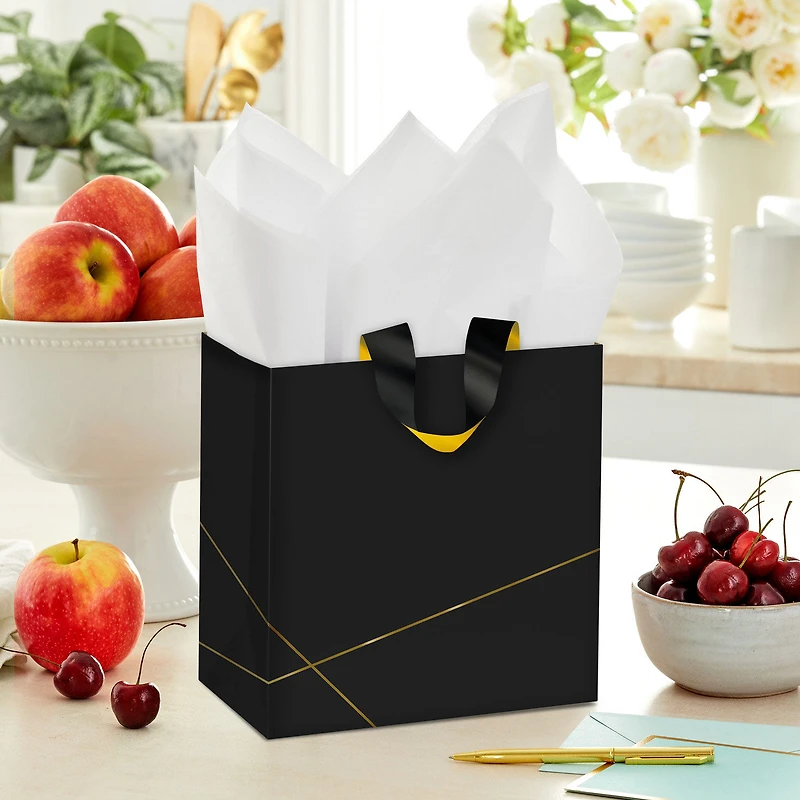 7.7" Gold Lines on Black Medium Gift Bag for only USD 6.79 | Hallmark