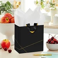 7.7" Gold Lines on Black Medium Gift Bag for only USD 6.79 | Hallmark