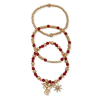 Hallmark x Opry® Pink, Red and Gold Beaded Bracelets With Charms, Set of 3 for only USD 28.00 | Hallmark