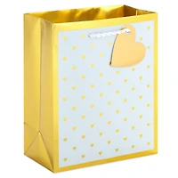 6.5" Mini Gold Hearts on White Metallic Small Gift Bag for only USD 3.49 | Hallmark