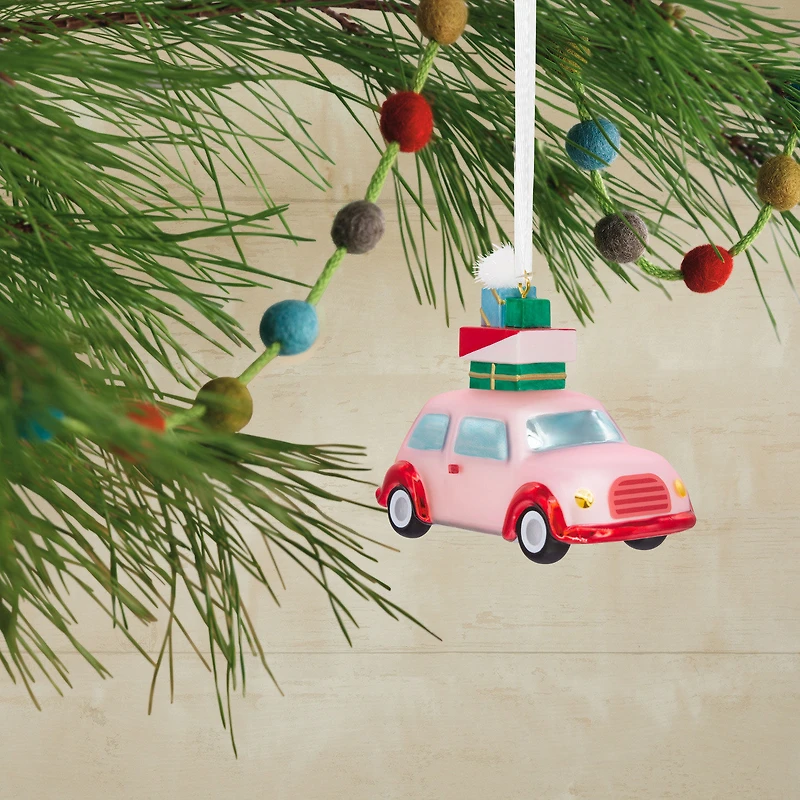 Signature Pink Car With Presents Blown Glass Hallmark Ornament for only USD 19.99 | Hallmark
