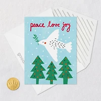 Peace Love Joy Dove and Trees Christmas Card for only USD 3.99 | Hallmark