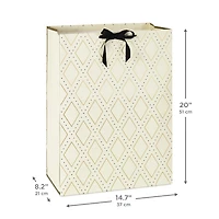 20" Gold Diamonds on Cream Jumbo Gift Bag for only USD 7.79 | Hallmark
