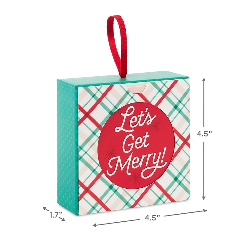 4.5" Let's Get Merry! Plaid Christmas Gift Card Holder Box for only USD 5.99 | Hallmark