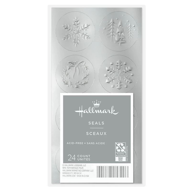 Silver Foil Embossed Holiday Seals, 3 sheets for only USD 3.49 | Hallmark