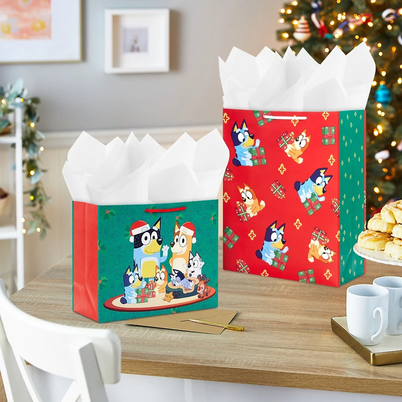 Bluey Family 2-Pack Christmas Gift Bag Bundle for only USD 8.99 | Hallmark