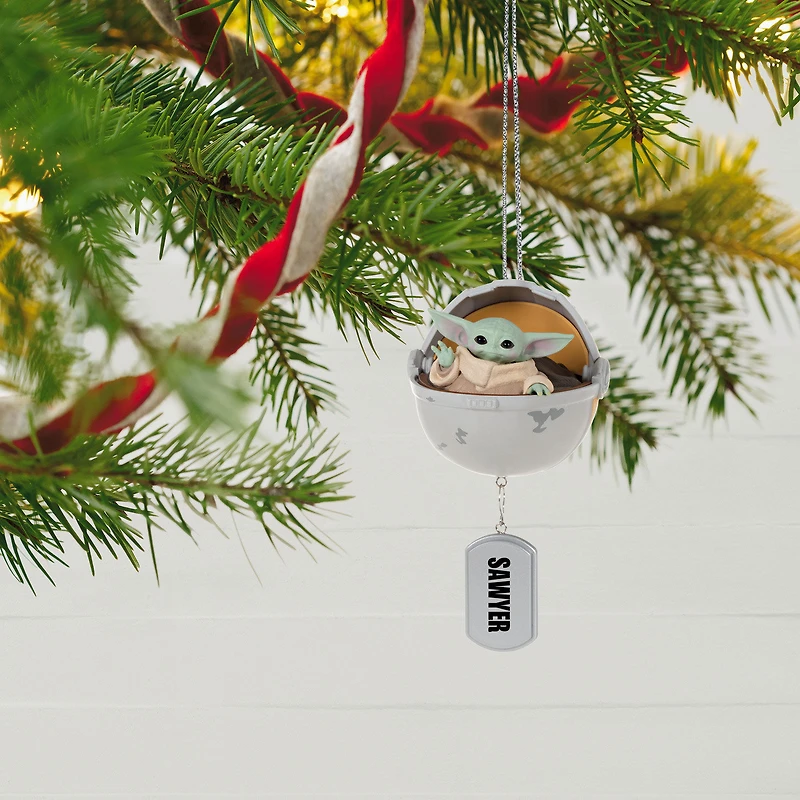 Star Wars: The Mandalorian™ Grogu™ in Hovering Pram Personalized Ornament, Custom Text for only USD 31.99 | Hallmark