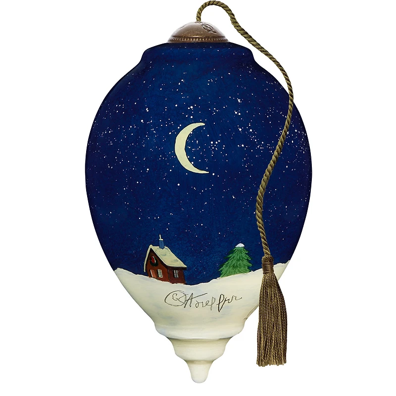 Ne'Qwa Art Jingle All the Way Santa and Reindeer Glass Christmas Ornament for only USD 55.00 | Hallmark