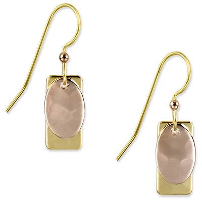 Rectangle and Oval Layered Metal Drop Earrings for only USD 17.00 | Hallmark