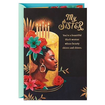 Your Beauty Shines Birthday Card for Sister for only USD 4.59 | Hallmark
